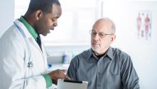 Doctor and patient in ambulatory clinic