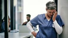 Depressed healthcare worker